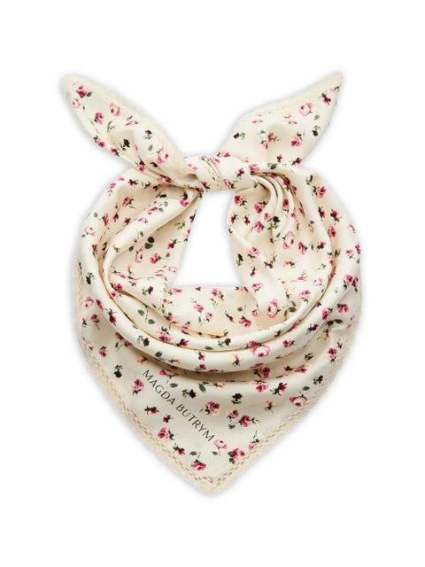 Magda Butrym floral-print silk scarf - Neutrals - zdjęcie produktu nr 1