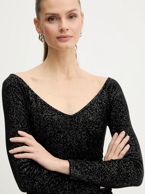 Armani Exchange sukienka kolor czarny maxi dopasowana XW000795 AF16143