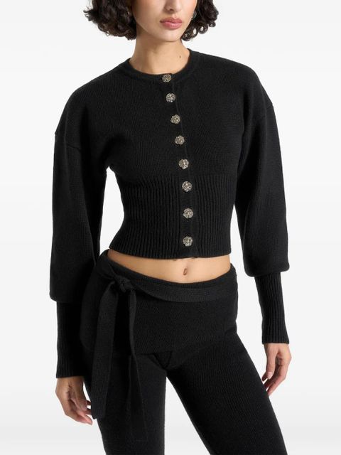 Manière De Voir ribbed button cardigan - Black