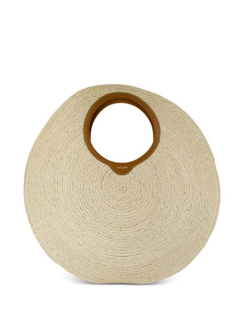 Cult Gaia Amun circular-handle raffia tote bag - Neutrals - zdjęcie produktu nr 1
