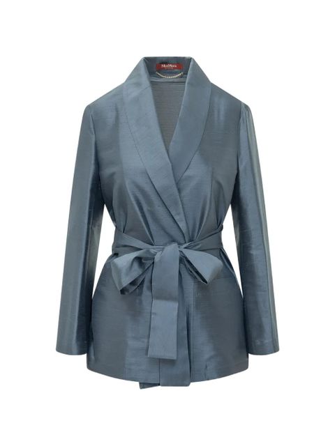 Max Mara belted silk blazer - Blue - zdjęcie produktu nr 1