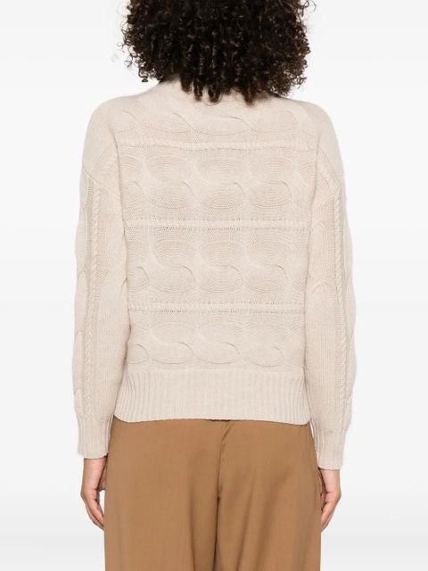 Max Mara cable-knit turtleneck sweater - Neutrals