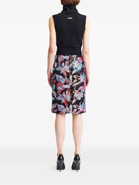 16Arlington Elice sequinned midi skirt - Black