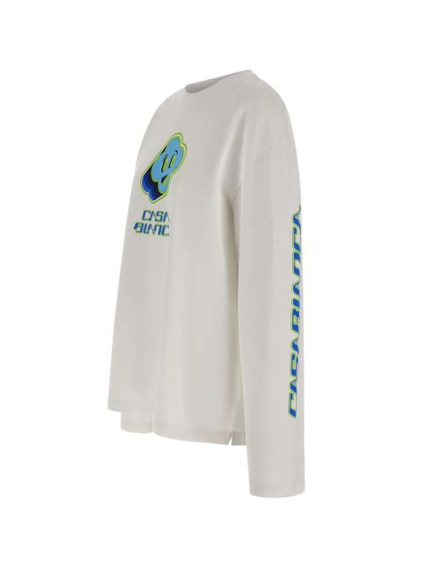 Casablanca graphic-print long-sleeve T-shirt - White