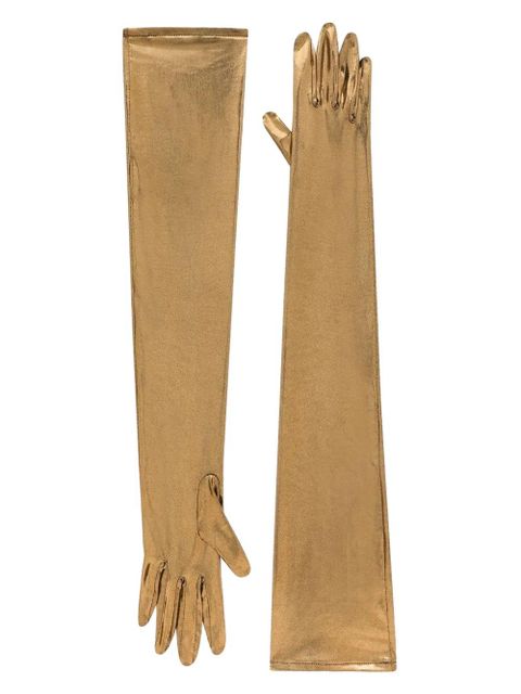 Dolce & Gabbana foiled long gloves - Gold - zdjęcie produktu nr 2
