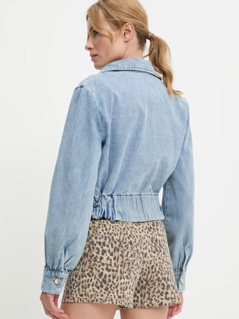 Answear.LAB kurtka jeansowa kolor niebieski przejściowa oversize