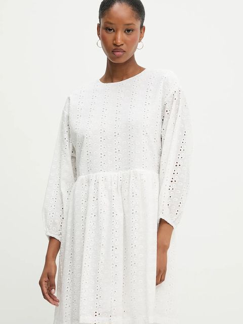 Answear.LAB sukienka bawełniana kolor biały mini rozkloszowana - zdjęcie produktu nr 1