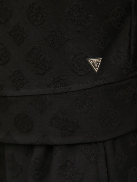 Guess bluza MONICA damska kolor czarny z kapturem wzorzysta V5RQ21 KCLG2