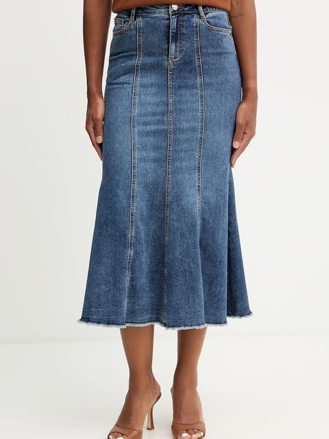 Morgan spódnica jeansowa kolor niebieski midi prosta JAFTER - zdjęcie produktu nr 1