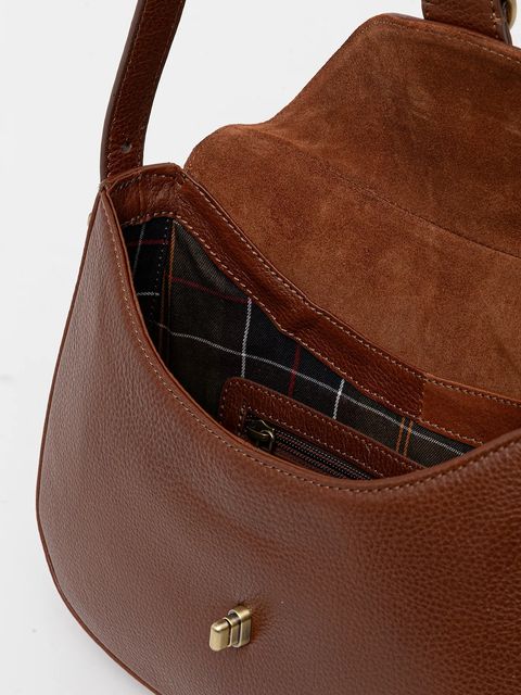 Barbour torebka skórzana kolor brązowy LBA0493