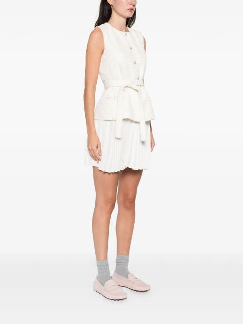 SANDRO sequin-embellished pleated mini dress - Neutrals