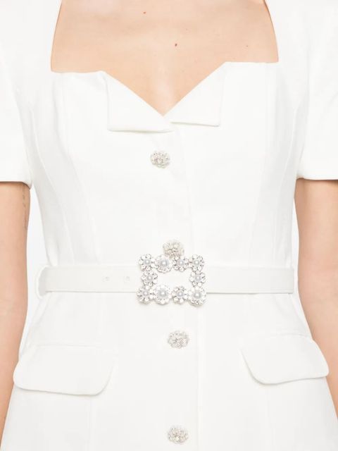 Self-Portrait v-neck midi dress - White