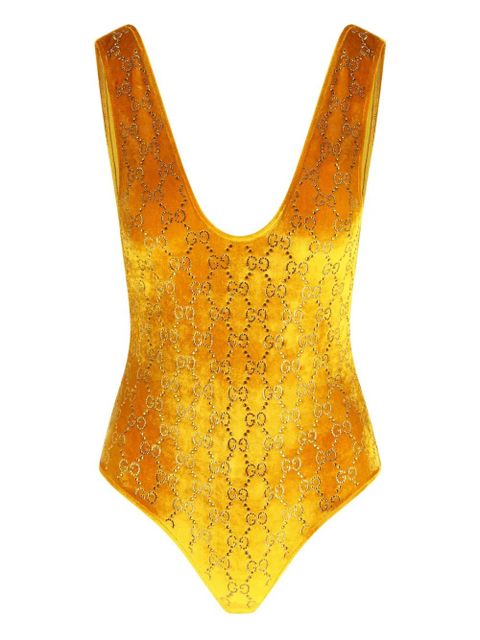 Gucci embellished-logo swimsuit - Yellow - zdjęcie produktu nr 1