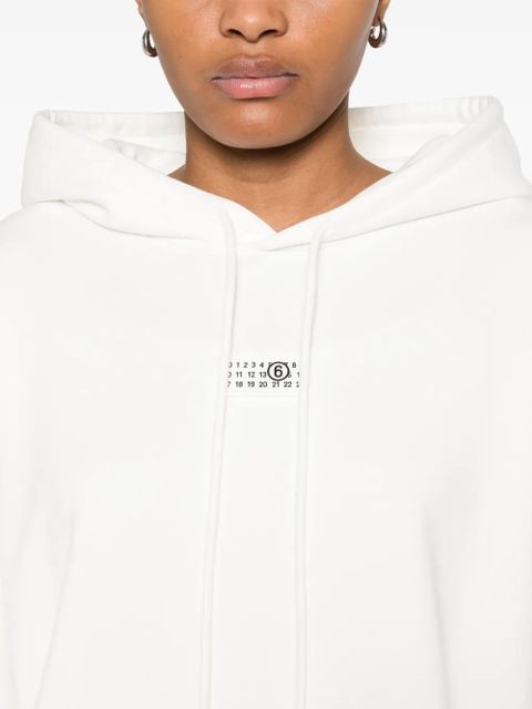 MM6 Maison Margiela numbers-motif hoodie - White
