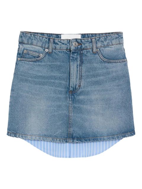 AMI Paris striped insert denim mini skirt - Blue - zdjęcie produktu nr 1