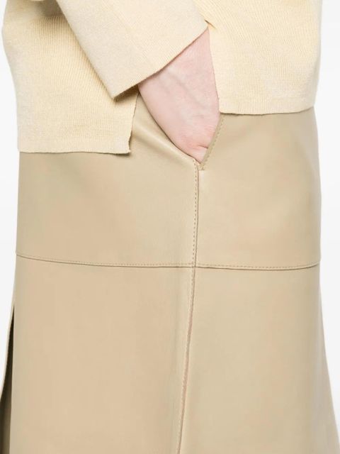 TOTEME paneled leather skirt - Neutrals