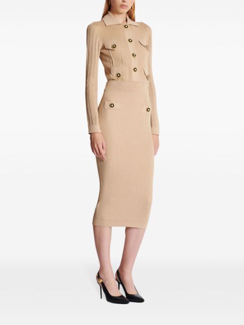 Balmain ribbed skirt - Neutrals