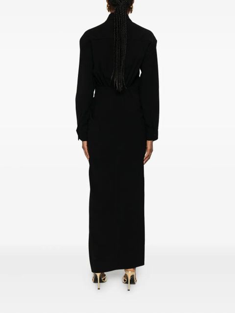 Eleh buttoned draped dress - Black - zdjęcie produktu nr 2