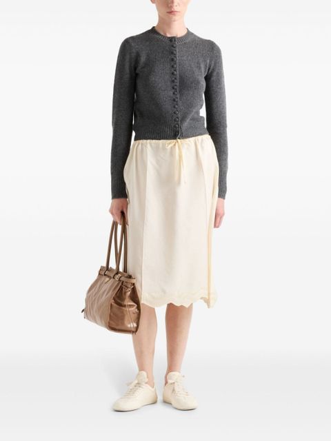 Prada drawstring-waist silk midi skirt - Yellow - zdjęcie produktu nr 2