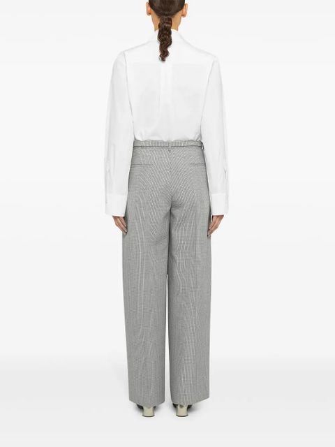 Jil Sander checked virgin-wool palazzo pants - Grey