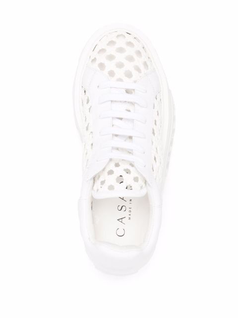 Casadei woven platform sneakers - White