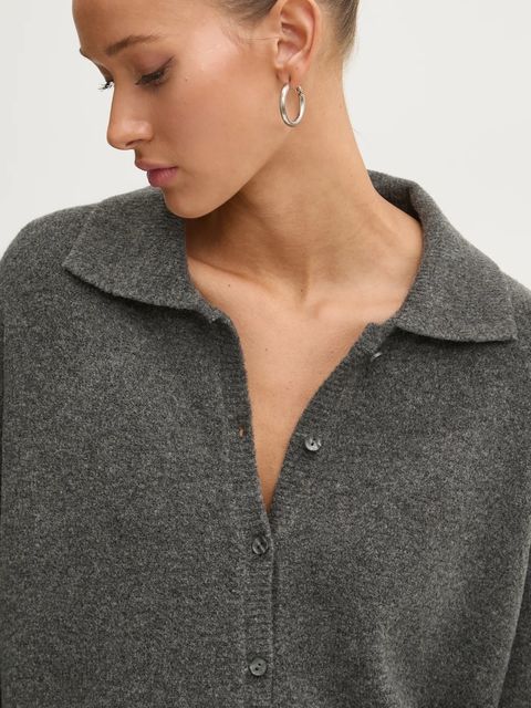 Abercrombie & Fitch kardigan z domieszką wełny kolor szary KI150-4223