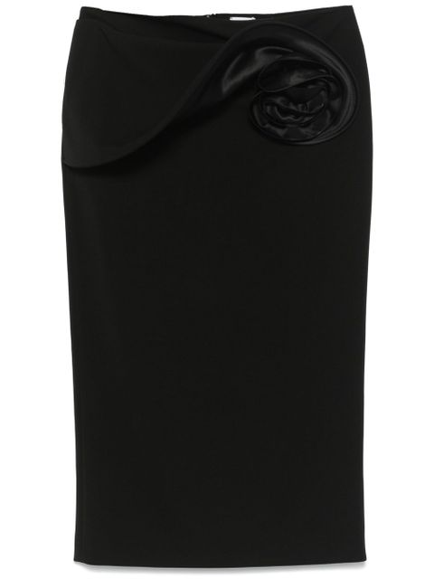 Magda Butrym floral-appliqué midi skirt - Black - zdjęcie produktu nr 1