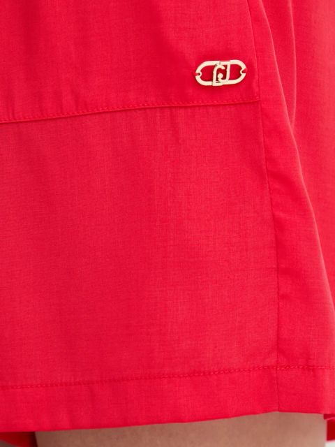 Liu Jo szorty damskie kolor czerwony gładkie high waist VA5172.T2920