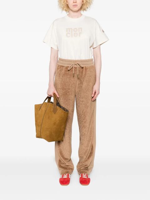 Moncler logo-embroidered T-shirt - Neutrals