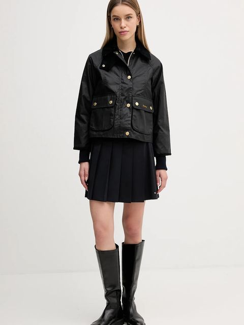 Barbour kurtka Cropped Beadnell Wax damska kolor granatowy przejściowa LWX1403 - zdjęcie produktu nr 2