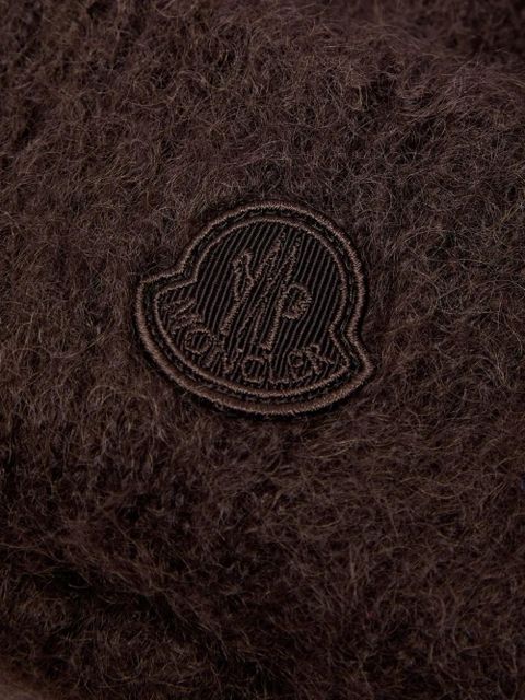 Moncler logo-patch beanie hat - Brown - zdjęcie produktu nr 2