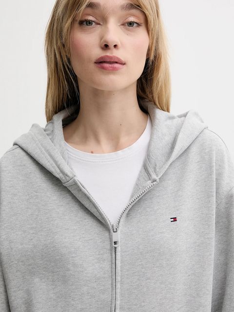 Tommy Hilfiger bluza damska kolor szary z kapturem gładka UW0UW05772