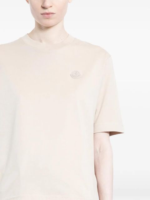 Moncler logo patch cotton T-shirt - Neutrals - zdjęcie produktu nr 2