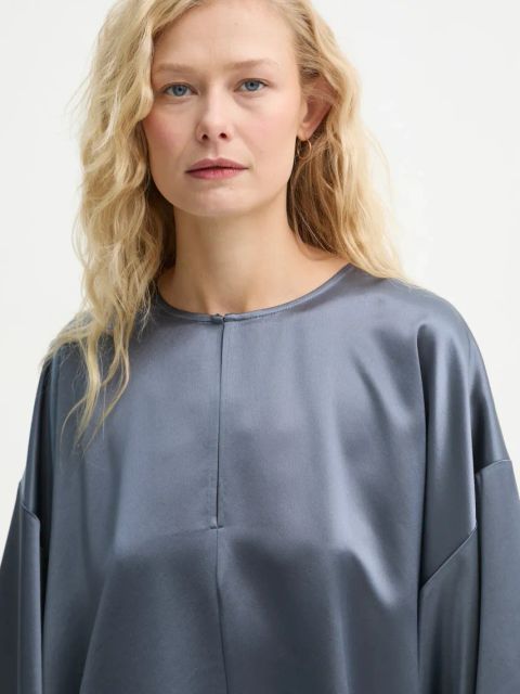 By Malene Birger bluzka CICIE damska kolor niebieski gładka 102500