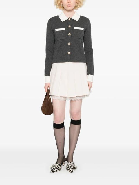 Self-Portrait lace-detailing mini skirt - Neutrals - zdjęcie produktu nr 2