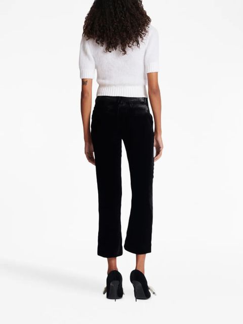 Balmain cropped velvet trousers - Black