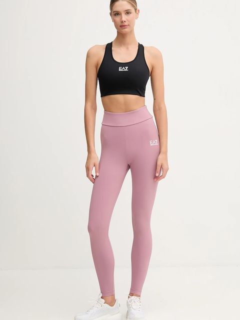 EA7 Emporio Armani legginsy treningowe kolor różowy gładkie AF12625.7W000232 - zdjęcie produktu nr 2