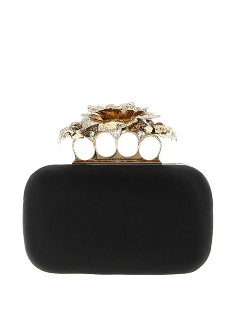 Alexander McQueen Carnation Knuckle clutch bag - Black - zdjęcie produktu nr 2