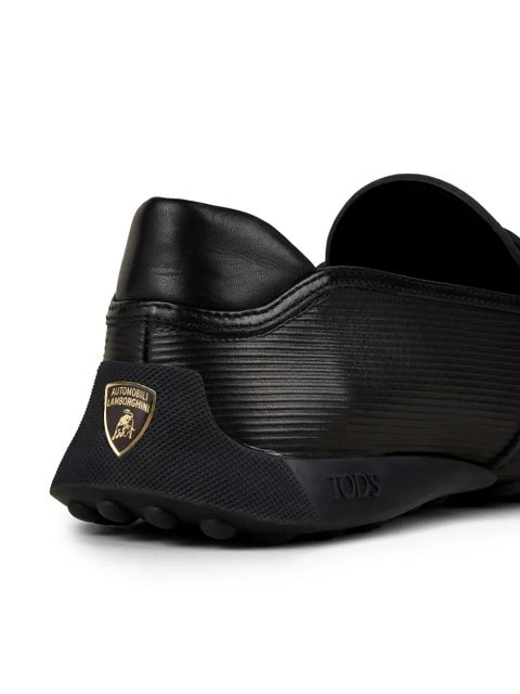 Tod's Automobili Lamborghini slip-on leather driving shoes - Black