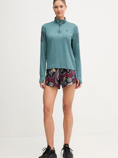 adidas Performance szorty treningowe x Farm Rio damskie kolor bordowy wzorzyste high waist JL7005 - zdjęcie produktu nr 2