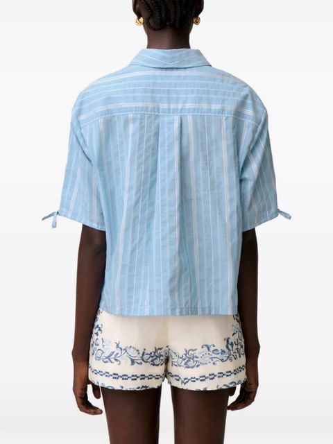 Claudie Pierlot striped tie-cuff shirt - Blue