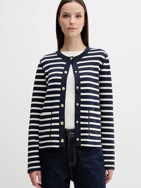 Tommy Hilfiger kardigan dwustronny kolor granatowy lekki WW0WW40846 - zdjęcie produktu nr 2