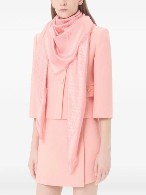 Valentino Garavani Toute La V wool and silk shawl - Pink - zdjęcie produktu nr 2