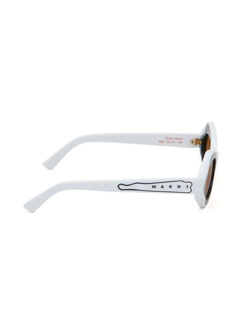 Marni Eyewear geometric-frame tinted sunglasses - White
