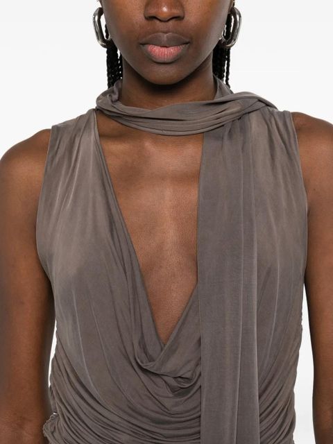 Aya Muse Alyve ruched midi dress - Brown