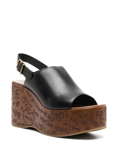 Chloé 80mm Maxime wedge sandals - Black
