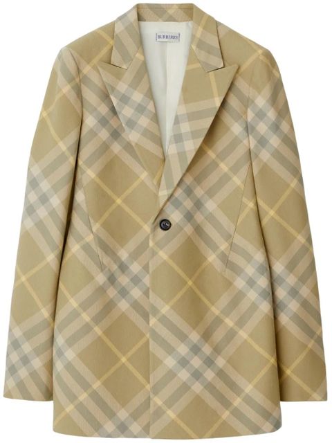 Burberry checked tailored single-breasted blazer - Neutrals - zdjęcie produktu nr 1