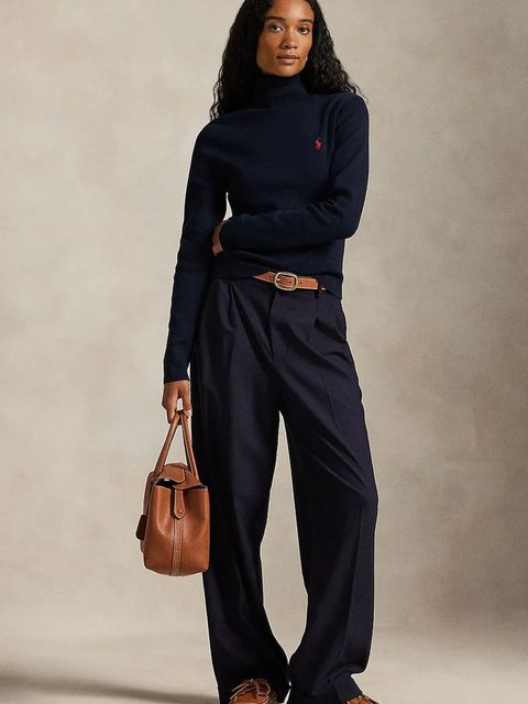 Polo Ralph Lauren sweter bawełniany kolor granatowy z golfem 211959287 - zdjęcie produktu nr 2