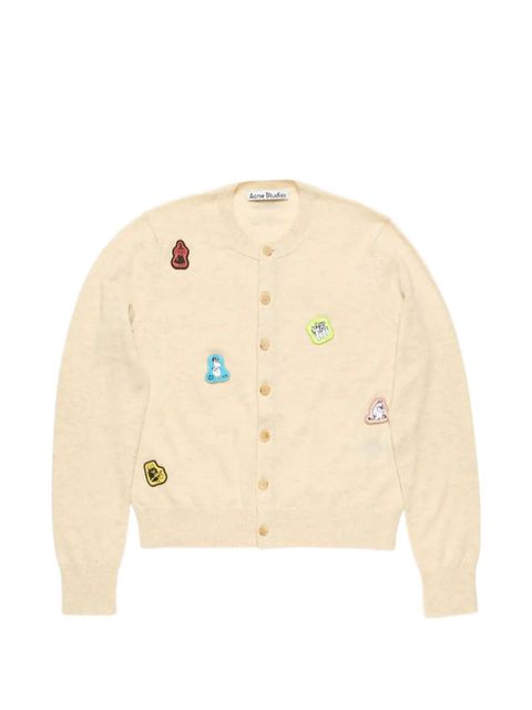 Acne Studios appliqué cardigan - Neutrals - zdjęcie produktu nr 1