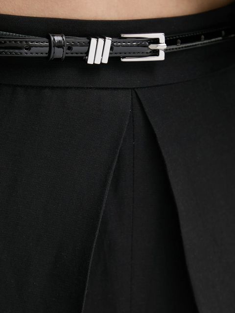 ISABELLE BLANCHE spodnie z domieszką lnu damskie kolor czarny proste high waist IS25SS-P059-T004